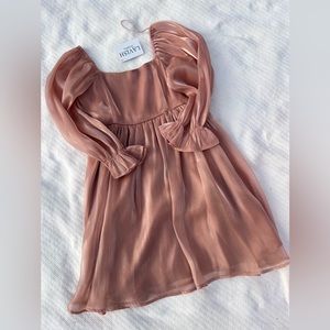 Boutique pink baby doll iridescent mini dress